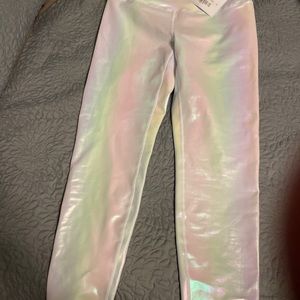 zyia white iridescent unicorn luxe 7/8 length 24 inches NWT